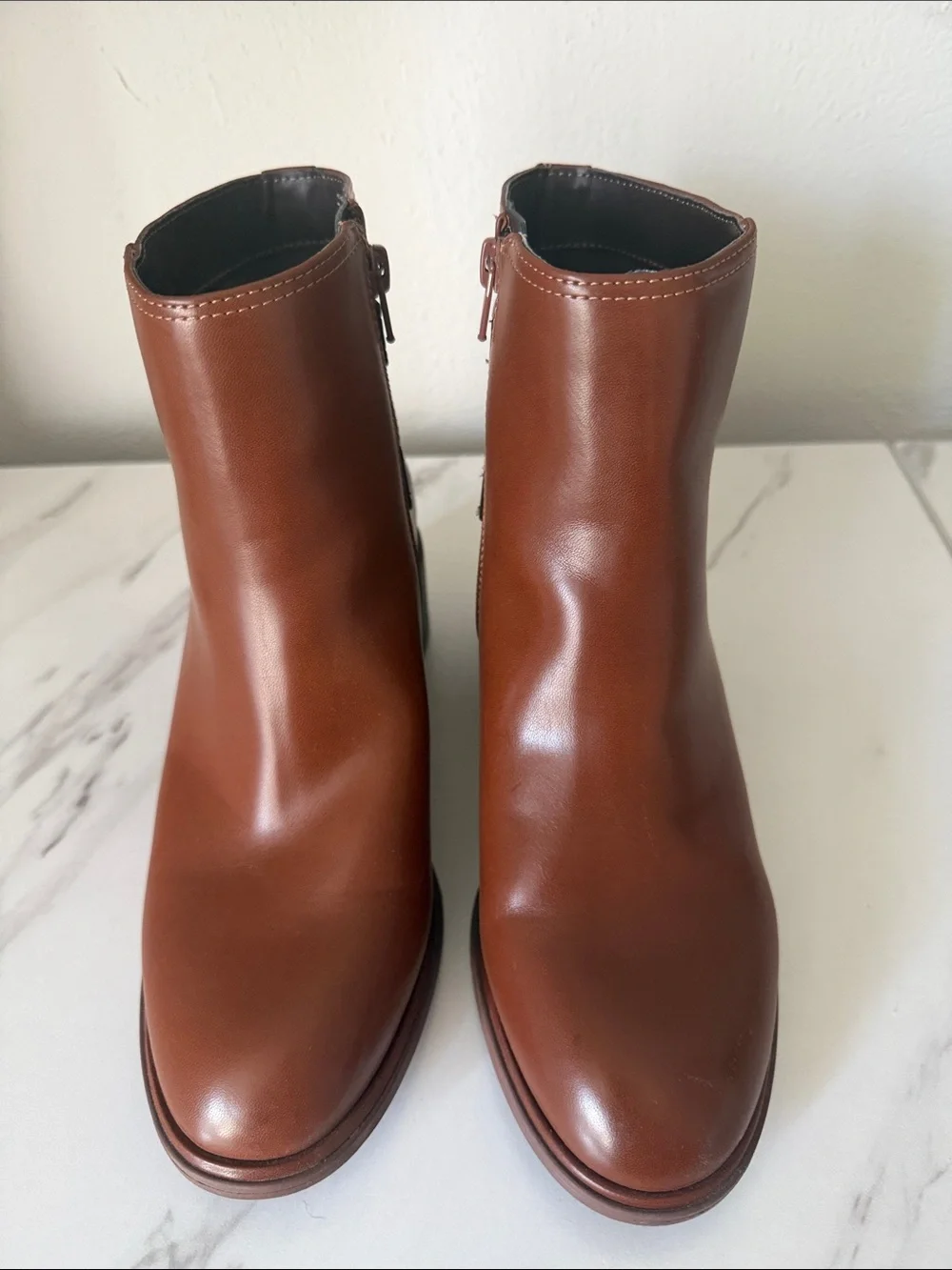Kelly & Katie Women's Brown Leather Ankle Boots with Buckle - Size 8 W